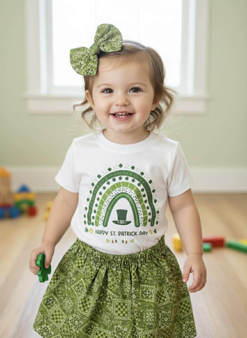 Handmade Girl's St. Patrick's Day Outfits- Green Bandana Collection