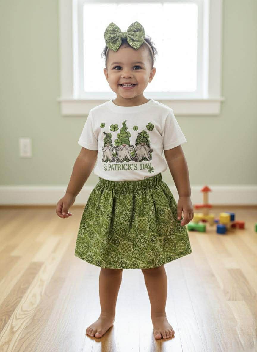 Handmade Girl's St. Patrick's Day Outfits- Green Bandana Collection