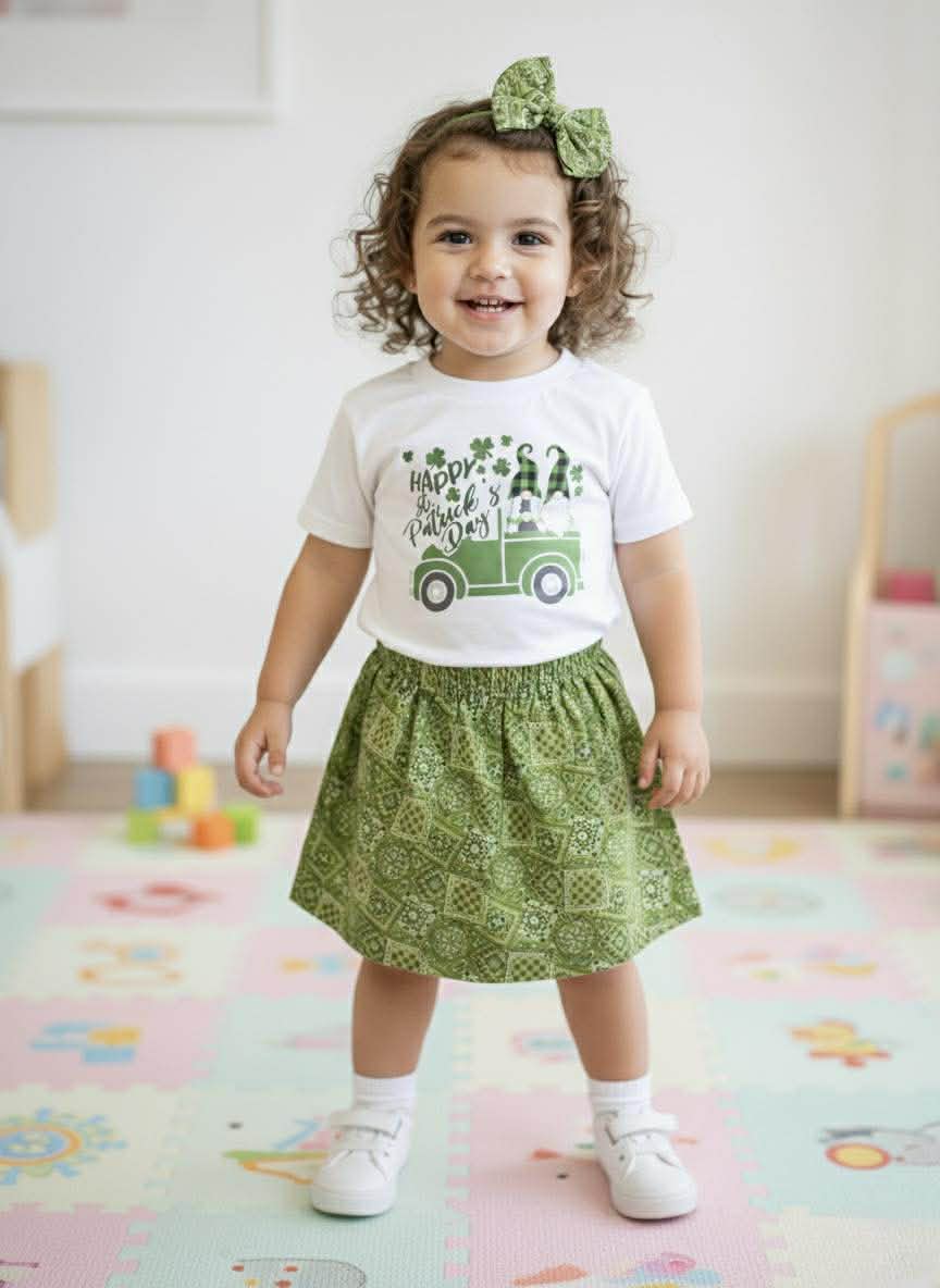 Handmade Girl's St. Patrick's Day Outfits- Green Bandana Collection